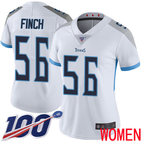 Tennessee Titans Limited White Women Sharif Finch Road Jersey NFL Football 56 100th Season Vapor Untouchable
